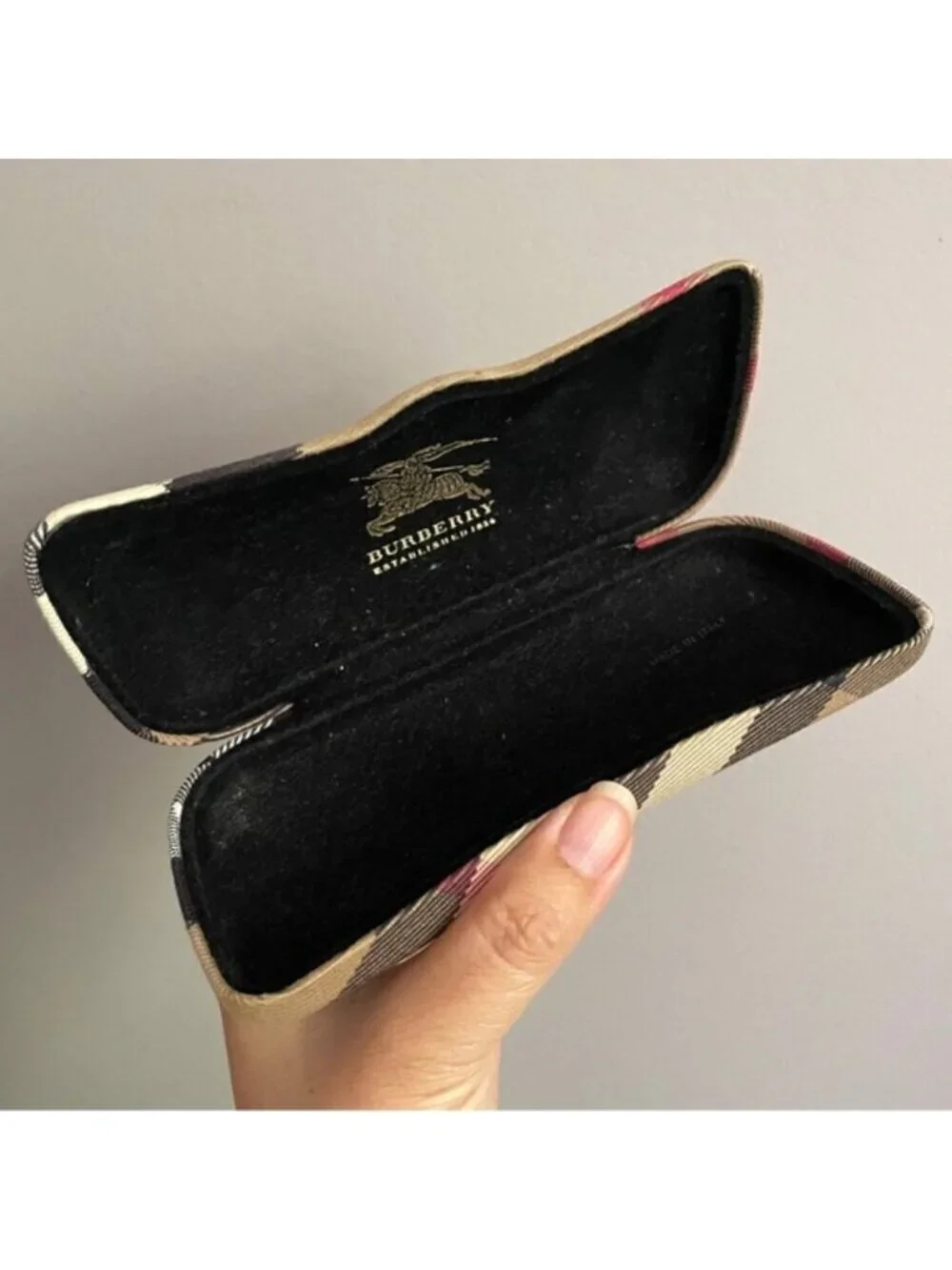 Burberry Nova Check Hard Eyeglasses Sunglasses Glasses Case 🇮🇹